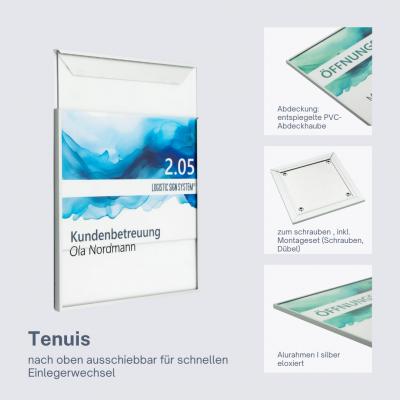 Tuerschild Tenuis 150 mm  Aluminium Acryl